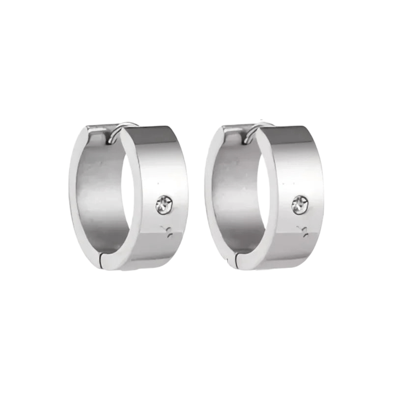 Brede Huggie Oorringen 20x7mm Zilverkleur - Aramat Jewels - Oorringen - cadeautip