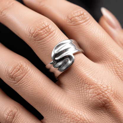 Brede Moderne One Size Ring RVS (14 mm) - Aramat Jewels - Ringen - cadeautip