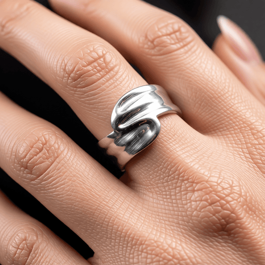 Brede Moderne One Size Ring RVS (14 mm) - Aramat Jewels - Ringen - cadeautip