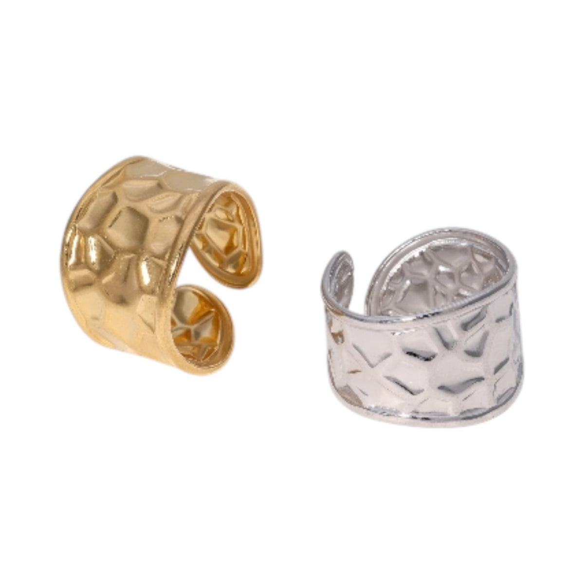 Brede Verstelbare Damesring met Geometrisch Design - 15mm RVS - Aramat Jewels - Ringen - cadeautip