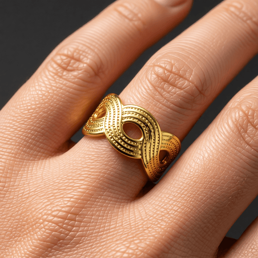 Brede Verstelbare Ring RVS met Vlecht Motief - 13 mm - Aramat Jewels - Ringen - cadeautip