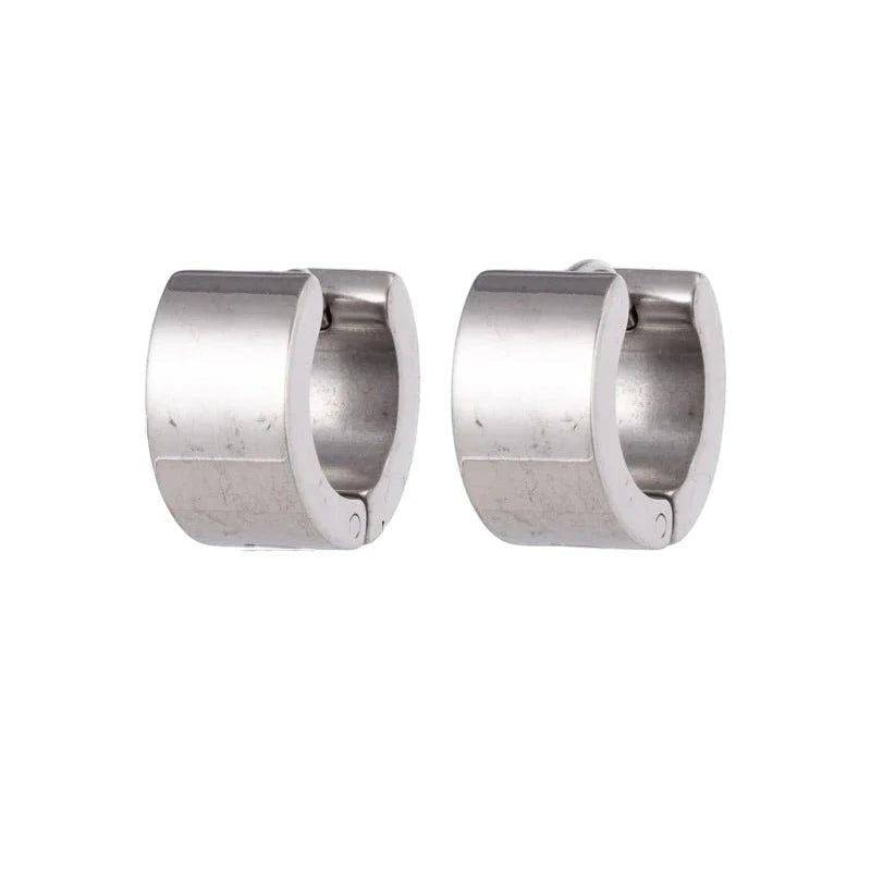 Brede Zilverkleurige Rvs huggies - oor5877 - se20002 - Oorringen kopen