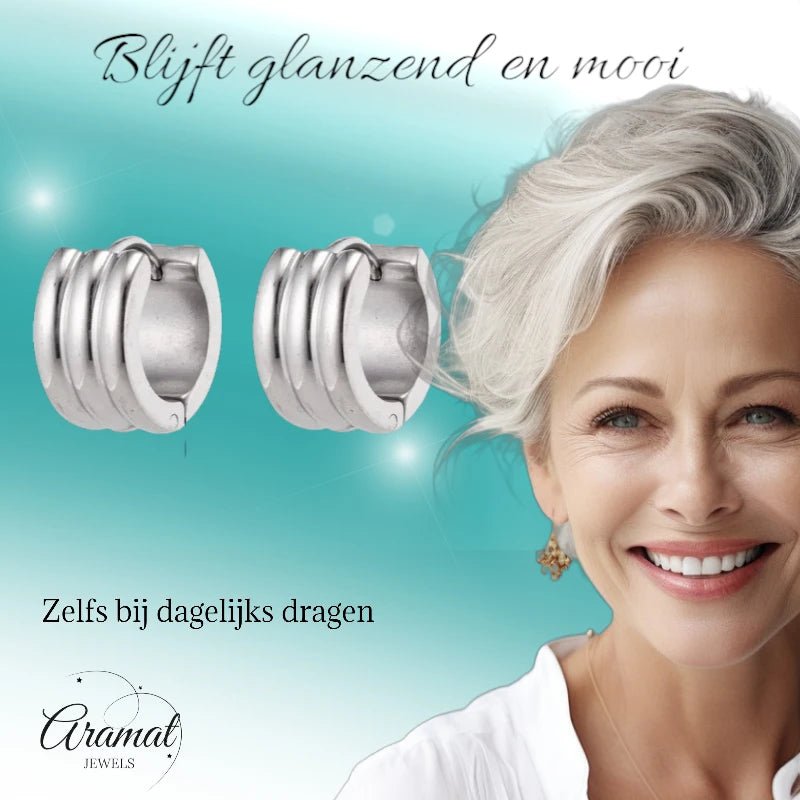 Brede Zilverkleurige Stalen Oorringen 13x7mm - oor5823 - se20001 - Oorringen kopen# - 13mm - 7mm - alles