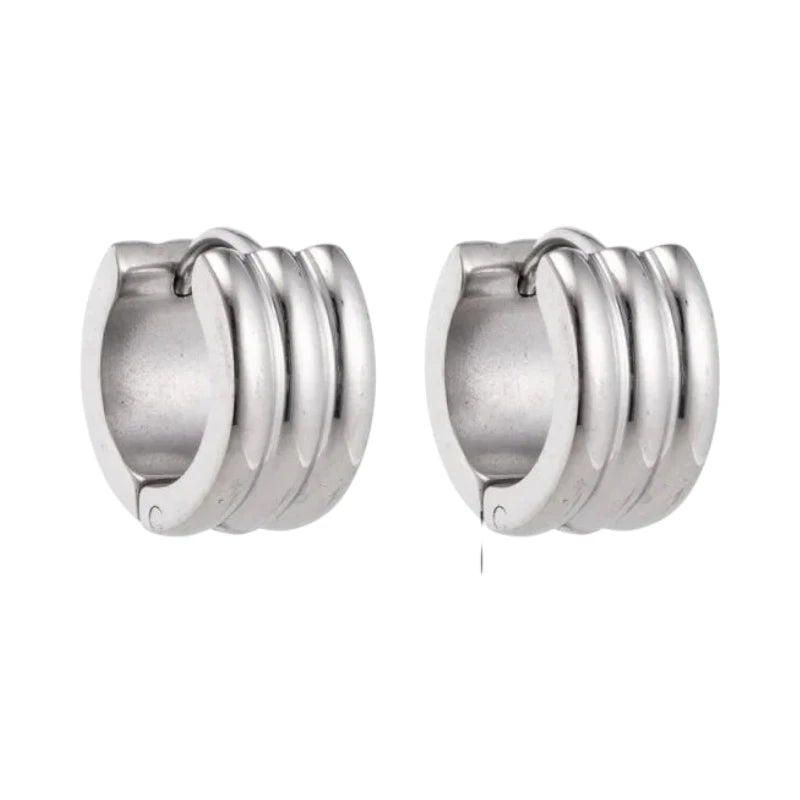 Brede Zilverkleurige Stalen Oorringen 13x7mm - oor5823 - se20001 - Oorringen kopen# - 13mm - 7mm - alles