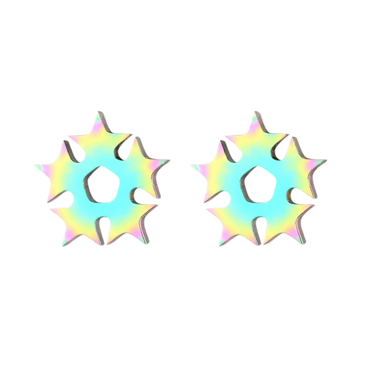 Cirkel van sterren oorstekers multikleur – 9mm - Aramat Jewels - Oorbellen - cadeautip