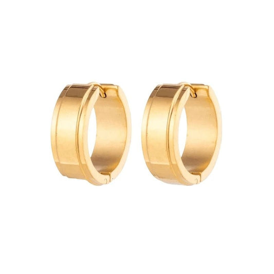Creolen – RVS Goudkleur met Opstaande Rand (13mm of 20mm) - Aramat Jewels - Oorringen - cadeautip