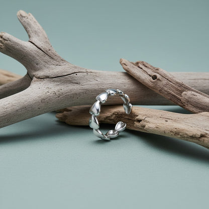 Dames Schakelring met Hartjesrand | 5mm - RVS - Aramat Jewels - Ringen - cadeautip