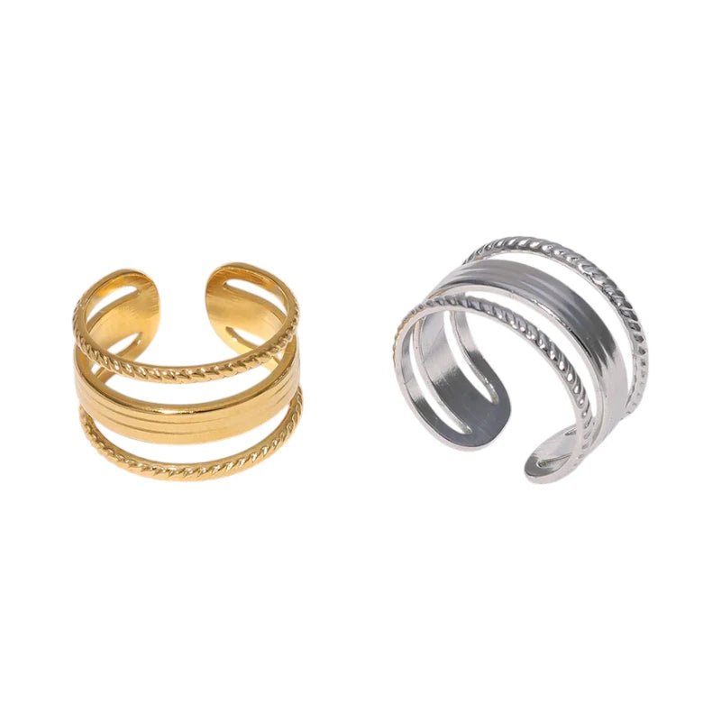 Damesring Verstelbaar - Open Ring Mode Streep - One Size - ring305 - 161388 - Ringen kopen