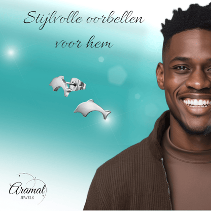 Dolfijn Oorbellen Zilverkleurig RVS – 11x6mm – Uniseks Dierenoorstekers - oor3042 - 1267 - Oorbellen kopen# - 11mm - alles - cadeau