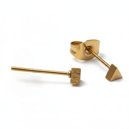 Steel Triangle Earrings Gold Color – 3mm