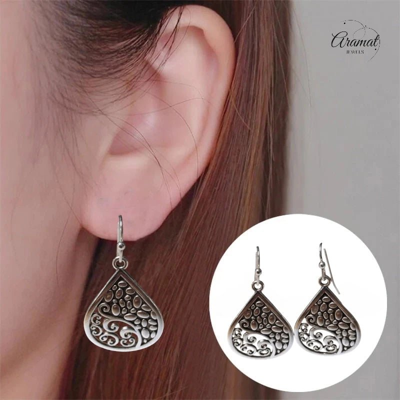 Druppel Oorhangers Antiek - oor6064 - Oorhangers kopen# - 35mm - alles - bali