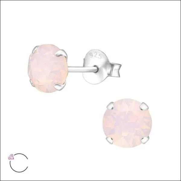 Sterling verzilverde roze cz oorbellen