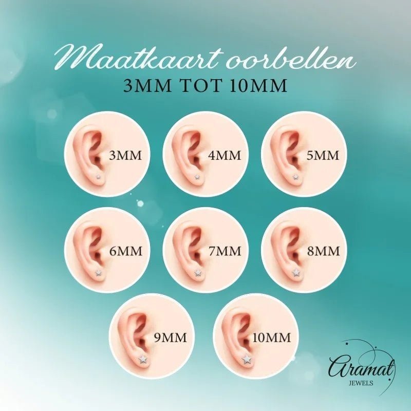 Maattabel oorbellen.