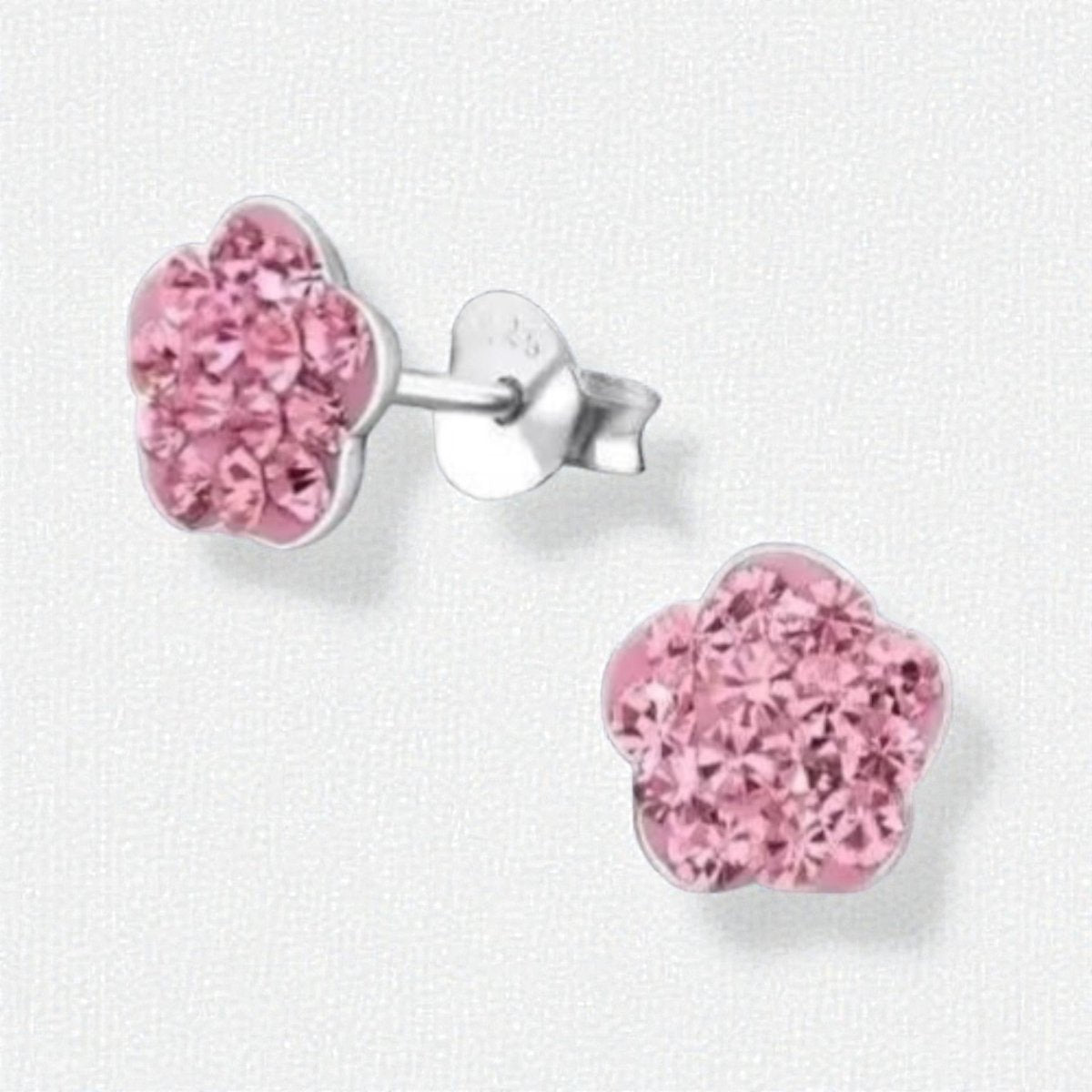 Elegante Zilveren Bloem Oorbellen - Aramat Jewels - Oorbellen - cadeautip