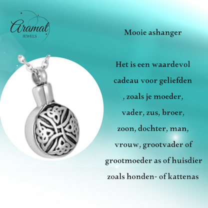 Celtic round ash pendant steel triquetra black