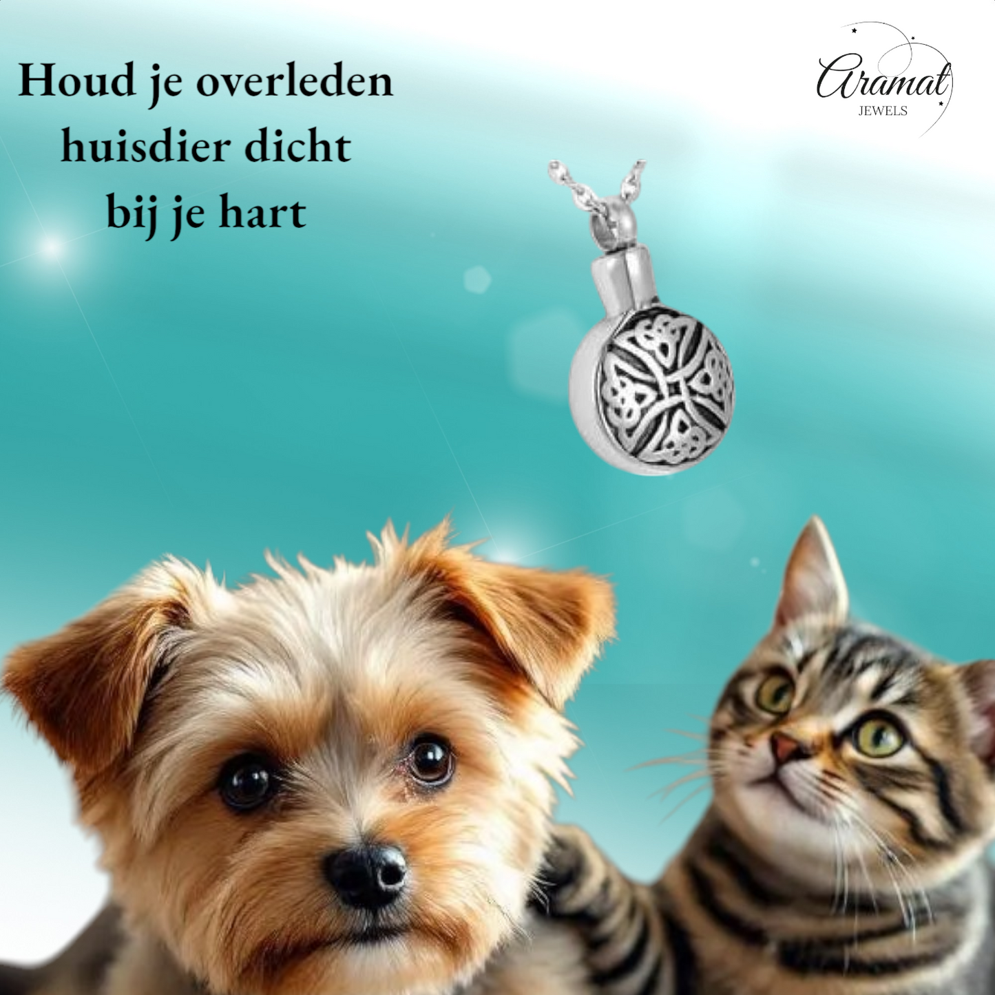 Celtic round ash pendant steel triquetra black