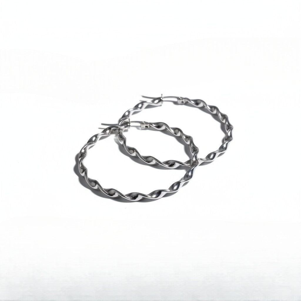 Steel Twisted Earrings