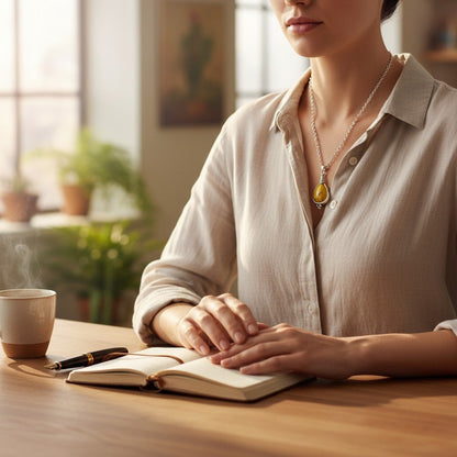 Gele Boho Ketting - Zinklegering - 33mm - Damesketting - Aramat Jewels - Halskettingen - cadeautip