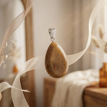 Yellow Jade Drop Pendant natural stone