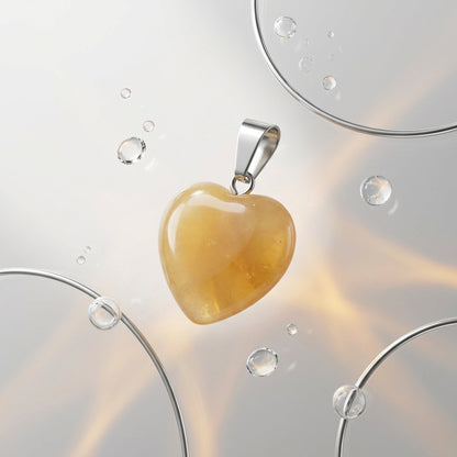 Yellow Jade Heart Pendant natural stone