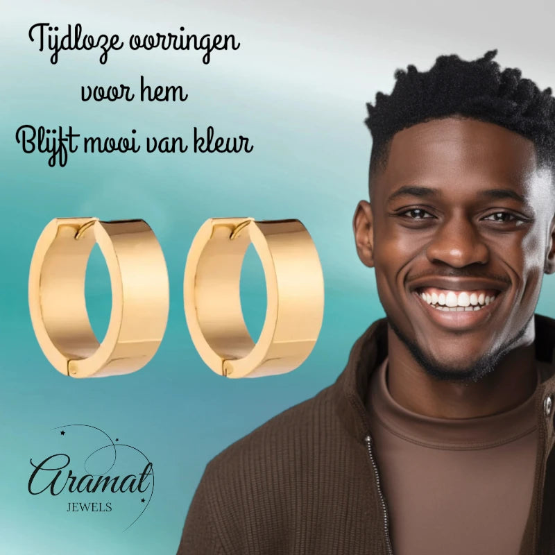 Boucles d'oreilles – Acier lisse couleur or (20 mm)