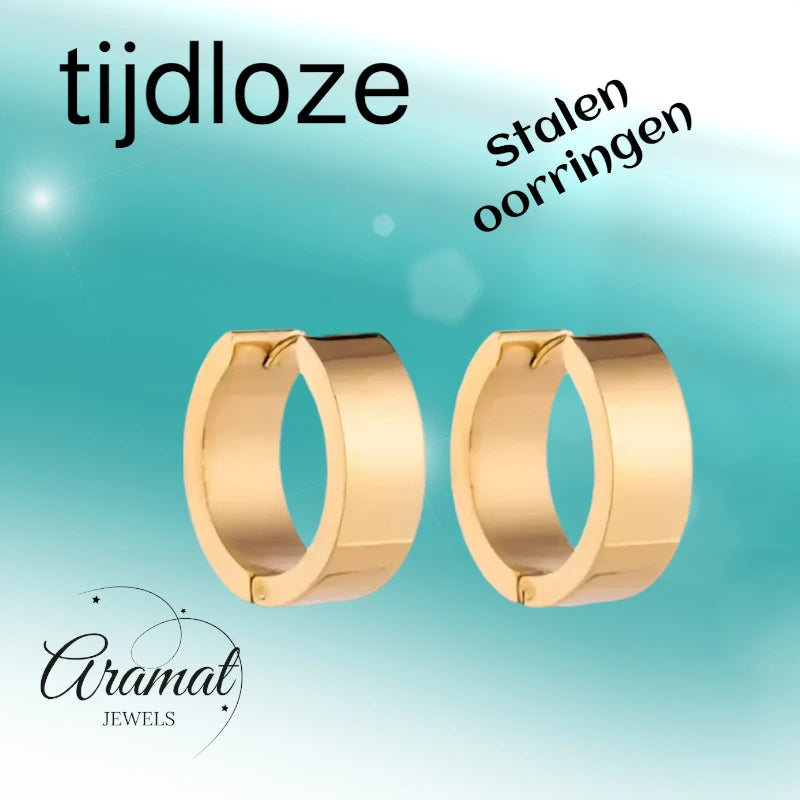 Boucles d'oreilles – Acier lisse couleur or (20 mm)