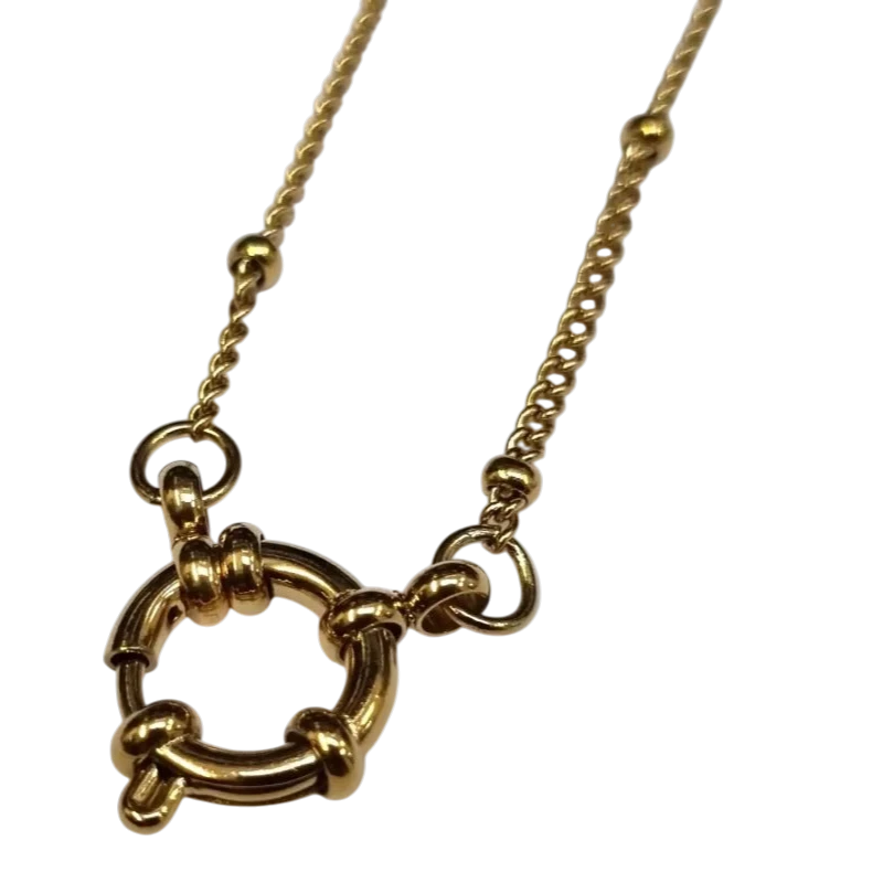 Chain – Steel Charm Chain Beads Link Gold Colored (2mm) 