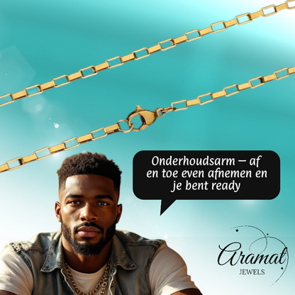 Gold-colored Steel Chain rectangular link