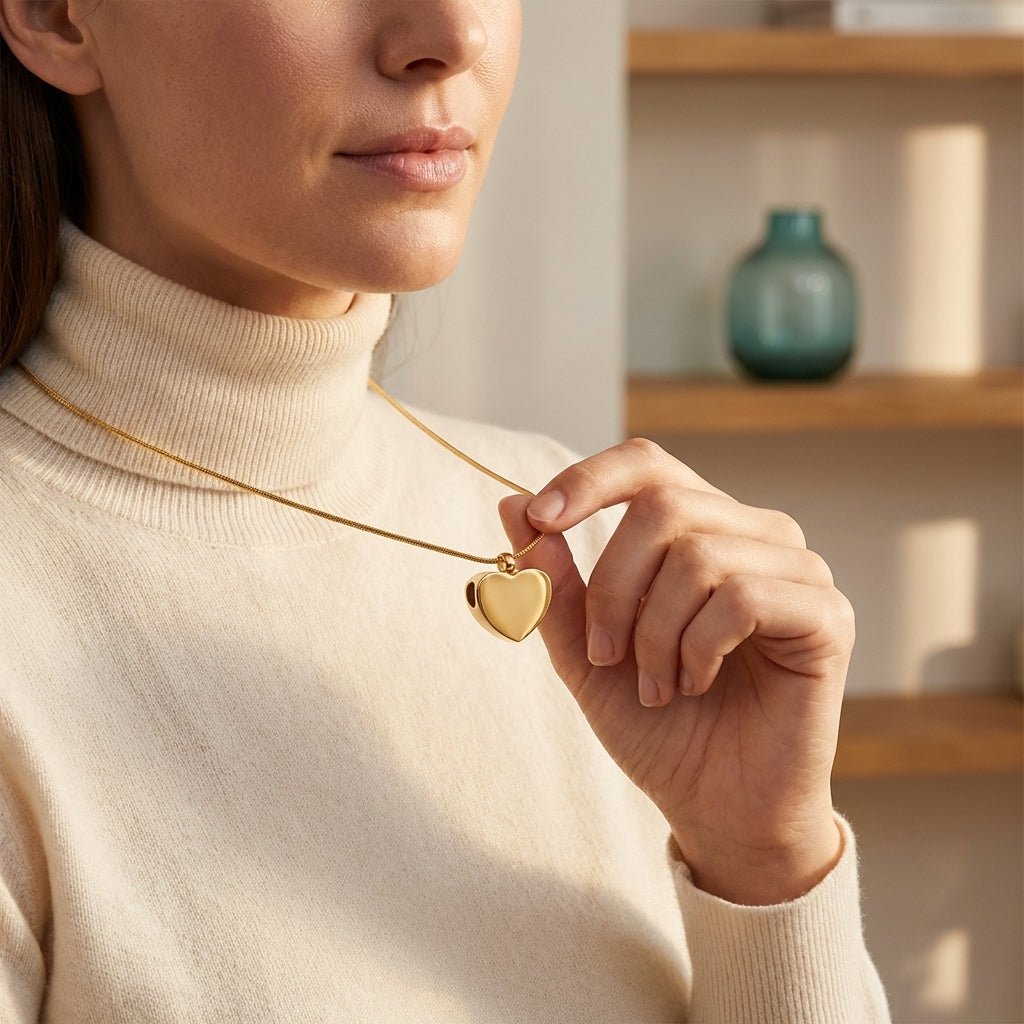 Goudkleurige asbedel hart – staal – 13mm - Aramat Jewels - Asbedels - cadeautip