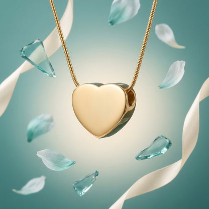 Goudkleurige asbedel hart – staal – 13mm - Aramat Jewels - Asbedels - cadeautip