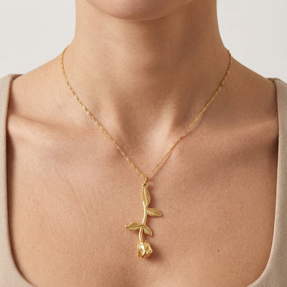 Goudkleurige Ashanger Roos - RVS - Aramat Jewels - Gedenkhangers - cadeautip