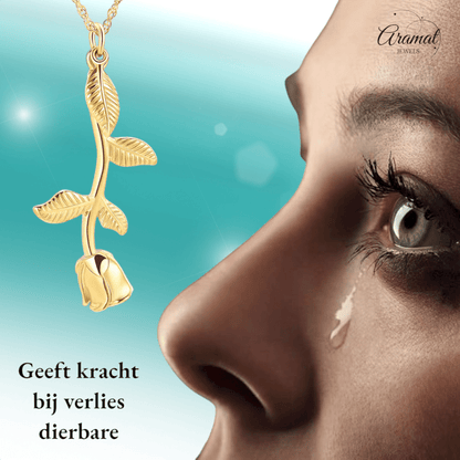 Goudkleurige Ashanger Roos - RVS - hang1468 - IJD10034 - Gedenkhangers kopen# - 45mm - alles - ashangers