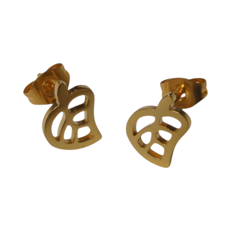 Goudkleurige blad oorbellen 10×8 mm - oor2756 - XE70456 - Oorbellen kopen# - 10mm - alles - blad