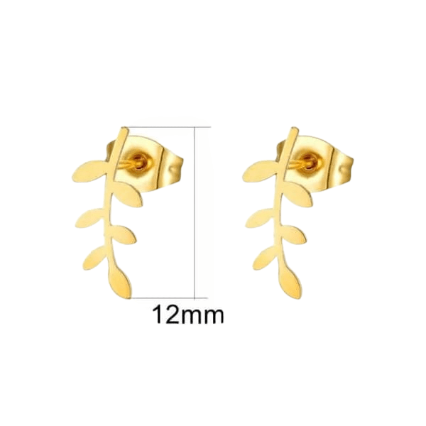 Goudkleurige blad oorbellen 12 mm - RVS - oor578 - Oorbellen kopen# - 12mm - alles - blad