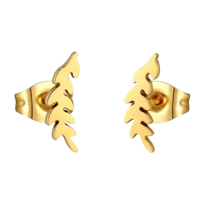 Goudkleurige blad oorstuds 10×3 mm - oor3422 - Oorbellen kopen# - 10mm - alles - blad