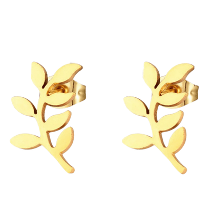 Goudkleurige blad oorstuds 10×5 mm - oor3464 - Oorbellen kopen# - 10mm - alles - blad