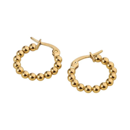 Goudkleurige Bolletjes Oorringen - Schakel Design 18mm - oor6284 - 514400 - Oorringen kopen# - 18mm - alles - bolletjes