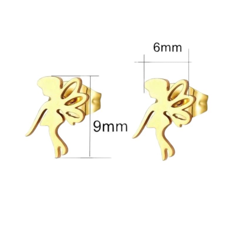 Goudkleurige Elfjesoorbellen RVS 9x6mm - oor4719 - fg - Oorbellen kopen# - 9mm - alles - cadeau