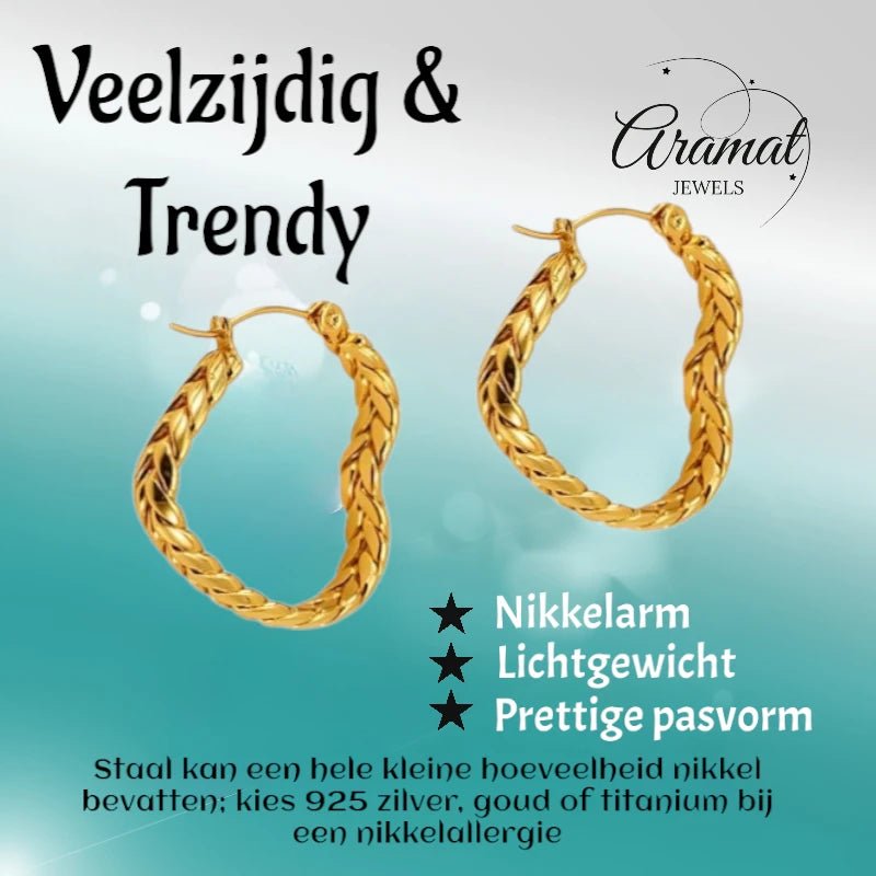 Goudkleurige Hart Oorringen 25mm - oor6307 - 558998 - Oorringen kopen# - 25mm - alles - cadeau