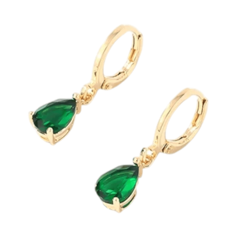 Goudkleurige Mini Oorringetjes Meisje – Groene Zirkonia – 10mm - oor6338 - 66129 - Oorringen kopen# - 10mm - alles - cadeau