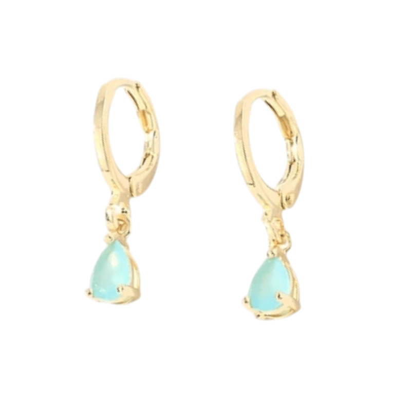 Goudkleurige Mini Oorringetjes Meisje – Mintgroene Zirkonia – 10mm - oor6341 - 66130 - Oorringen kopen# - 10mm - alles - cadeau