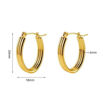 Goudkleurige Ovale Oorringen 26mm - oor6305 - 558996 - Oorringen kopen# - 18mm - alles - cadeau
