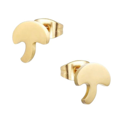 Goudkleurige Paddenstoel Oorbellen 10mm - oor4126 - Oorbellen kopen# - 10mm - alles - dames