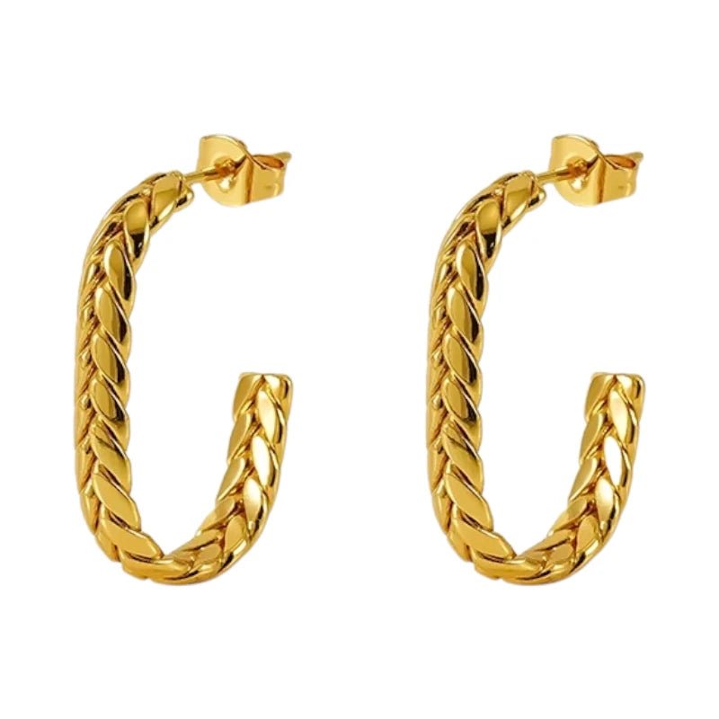 Goudkleurige Rechthoekige Oorstekers 25mm - oor6306 - 558999 - Oorbellen kopen# - 25mm - alles - cadeau