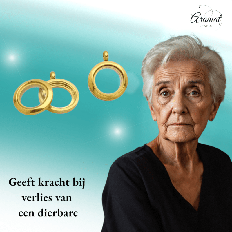 Goudkleurige RVS Ashanger – Rond - 15mm - hang1465 - Gedenkhangers kopen# - 15mm - alles - ashangers