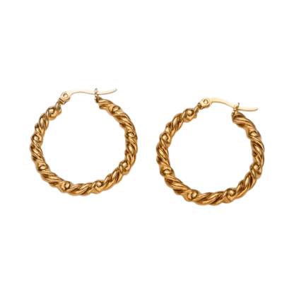 Goudkleurige RVS oorringen wikkelmotief 30mm - oor6376 - 528914 - Oorringen kopen# - 30mm - alles - cadeau