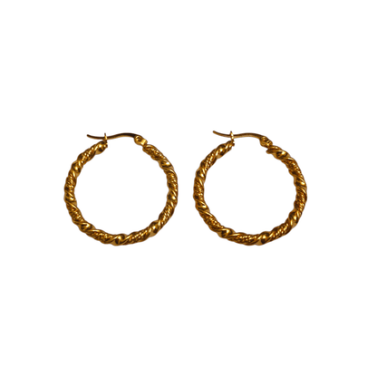 Goudkleurige RVS wikkeloorringen 30mm - oor6377 - 528913 - Oorringen kopen# - 30mm - alles - cadeau