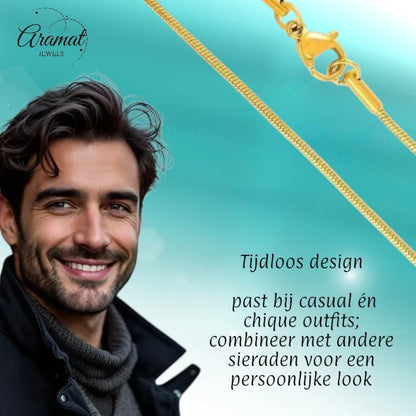 Stainless Steel Snake Chain Gold Color 45-60cm - Flexible Snake Chain Necklace