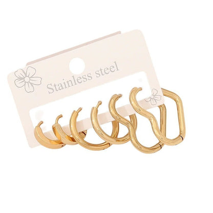 Goudkleurige stainless steel oorringenset – 2x rond + 1x hart – 3 maten - set19 - 153013 - Oorringen kopen# - alles - cadeau - dames