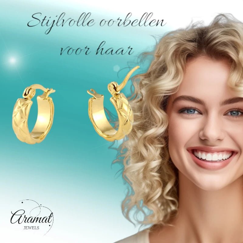 Goudkleurige Stainless Steel Oorringetjes 10mm - oor727 - fg - Oorringen kopen